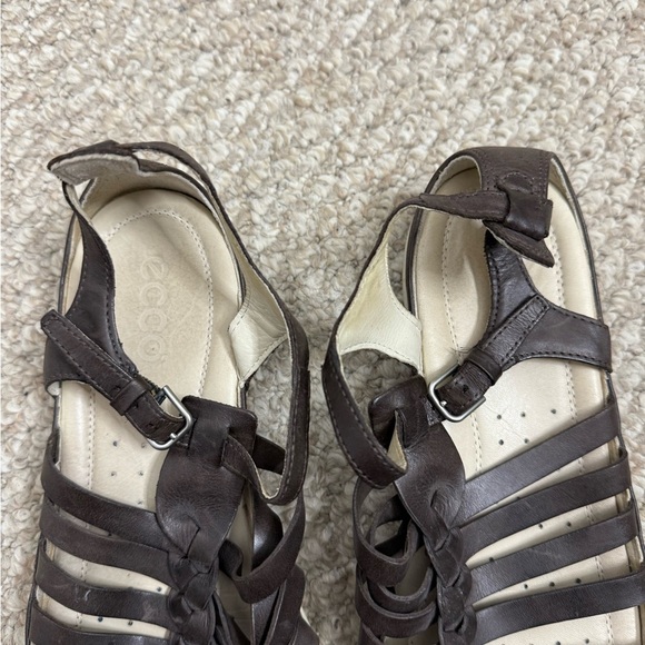 Ecco leather sandals gray size 40 - Picture 5 of 9